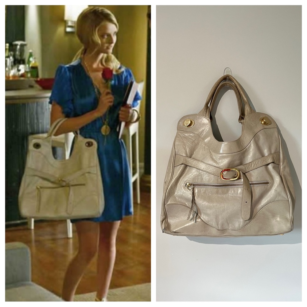 Vintage Y2K Foley + Corinna Jetsetter Leather Hobo Boho Tote Shoulder Bag 2000s